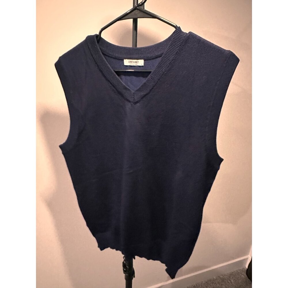 NWOT Coofandy‎ Men's V-Neck Sweater Sleeveless Vest M Navy